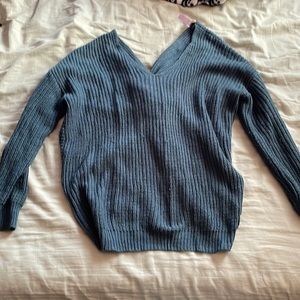 Navy twist back sweater